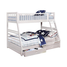 Load image into Gallery viewer, Ashton Twin Over Full 2-drawer Bunk Bed Cappuccino, White, Navy, Honey, &amp; Brown
