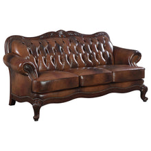 Load image into Gallery viewer, Victoria Rolled Arm Sofa Tri-tone and Brown image
