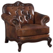 Load image into Gallery viewer, Victoria Rolled Arm Chair Tri-tone and Brown image
