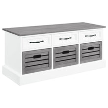 Load image into Gallery viewer, Alma 3-drawer Storage Bench White and Weathered Grey
