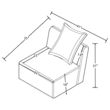 Load image into Gallery viewer, Fayette Upholstered Armless Chair Greige
