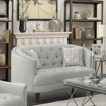 Load image into Gallery viewer, Avonlea Sloped Arm Upholstered Loveseat Trim Grey
