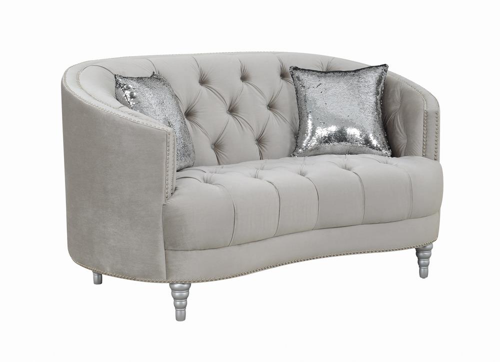 Avonlea Sloped Arm Tufted Loveseat Grey image