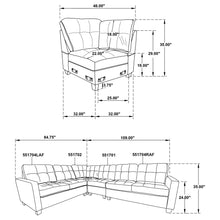 Load image into Gallery viewer, Georgina 5 Pc Stationary Sectionals Grey
