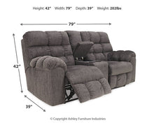 Load image into Gallery viewer, Acieona Reclining Loveseat with Console
