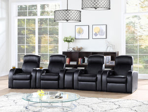 Cyrus Upholstered Recliner Home Theater Set