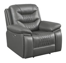 Load image into Gallery viewer, Flamenco Tufted Upholstered Power Recliner Charcoal image
