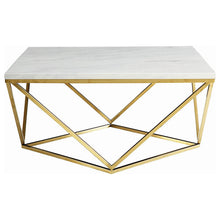 Load image into Gallery viewer, Meryl Square Coffee Table White and Gold
