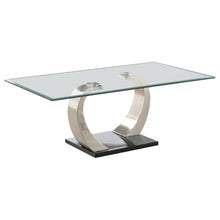 Load image into Gallery viewer, Pruitt Glass Top Coffee Table Clear and Satin
