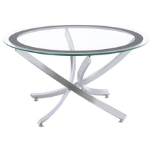 Load image into Gallery viewer, Brooke Glass Top Coffee Table Chrome and Black image
