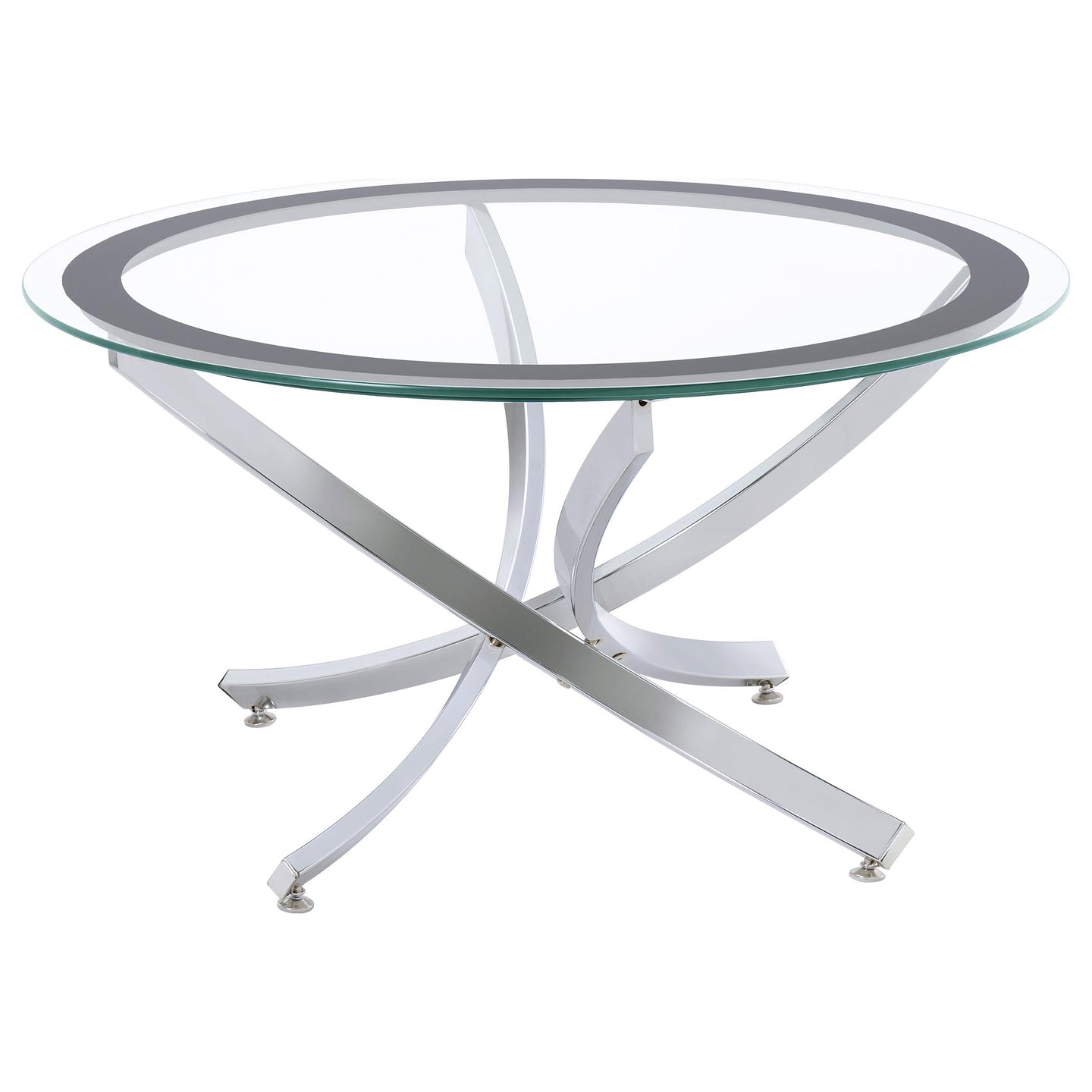 Brooke Glass Top Coffee Table Chrome and Black