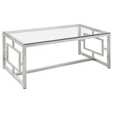 Load image into Gallery viewer, Merced Rectangle Glass Top Coffee Table Nickel
