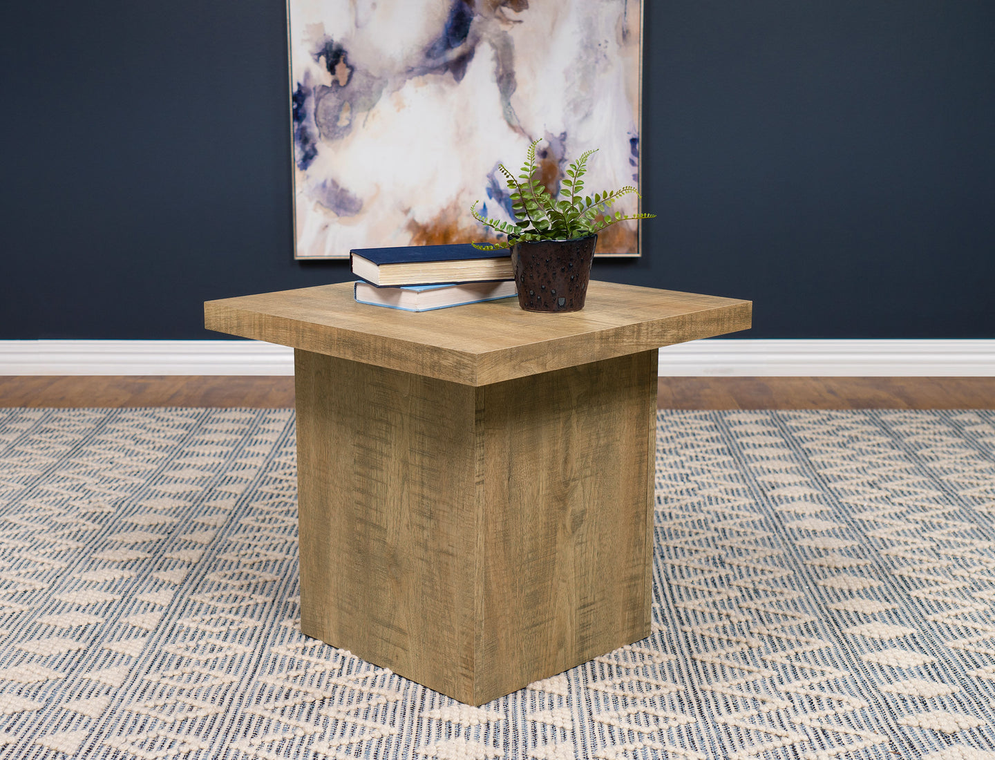 Devar Square Engineered Wood End Table Mango image