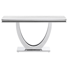 Load image into Gallery viewer, Kerwin U-base Rectangle Sofa Table White and Chrome
