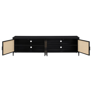 Amherst 4-door 78-inch Metal TV Stand Media Console Black