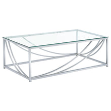 Load image into Gallery viewer, Lille Glass Top Rectangular Coffee Table Accents Chrome
