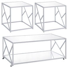 Load image into Gallery viewer, Provins 3-piece Occasional Table Set Clear Mirror and Chrome image
