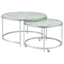 Load image into Gallery viewer, Lynn 2-piece Round Nesting Table White and Chrome image
