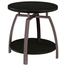 Load image into Gallery viewer, Dacre Round End Table Dark Grey and Black Nickel
