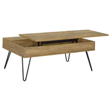 Load image into Gallery viewer, Fanning Lift Top Storage Coffee Table Golden Oak and Black
