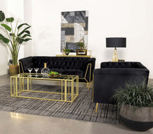 Load image into Gallery viewer, Adri Rectangular Glass Top Coffee Table Clear and Black Nickel
