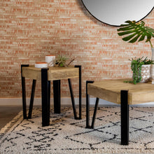 Load image into Gallery viewer, Winston Wooden Square Top End Table Natural and Matte Black image
