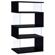 Load image into Gallery viewer, Emelle 4-tier Bookcase Black and Clear image
