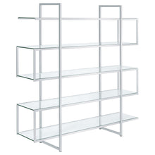 Load image into Gallery viewer, Elmer 5-shelf Bookcase Chrome and Clear image
