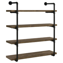 Load image into Gallery viewer, Elmcrest 40-inch Wall Shelf Black and Rustic Oak image
