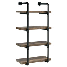Load image into Gallery viewer, Elmcrest 24-inch Wall Shelf Black and Rustic Oak

