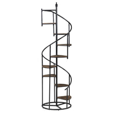 Load image into Gallery viewer, Roseglen 8-shelf Staircase Bookcase Rustic Brown and Black image
