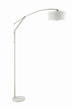 Load image into Gallery viewer, Moniz Adjustable Arched Arm Floor Lamp Chrome and White
