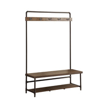 Load image into Gallery viewer, Alise Hall Tree with 5 Coat Hooks Chestnut and Dark Bronze
