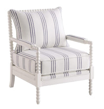 Load image into Gallery viewer, Blanchett Upholstered Accent Chair with Spindle Accent White and Navy image
