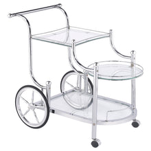 Load image into Gallery viewer, Sarandon 3-tier Serving Cart Chrome and Clear
