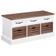 Load image into Gallery viewer, Alma 3-drawer Storage Bench Weathered Brown and White

