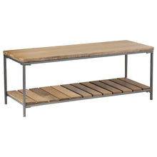 Load image into Gallery viewer, Gerbera Accent Bench with Slat Shelf Natural and Gunmetal image
