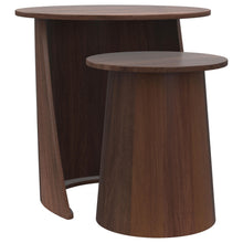Load image into Gallery viewer, Yency 2-piece Round Mango Wood Nesting Table Set Dark Brown
