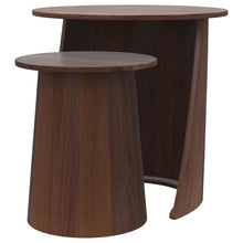 Load image into Gallery viewer, Yency 2-piece Round Mango Wood Nesting Table Set Dark Brown
