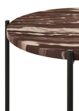 Load image into Gallery viewer, Latifa Round Accent Table with Marble Top Red and Black
