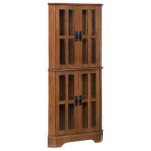 Load image into Gallery viewer, Coreosis 4-shelf Corner Curio Cabinet Golden Brown
