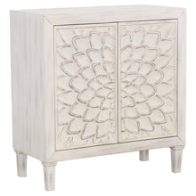 Load image into Gallery viewer, Clarkia Accent Cabinet with Floral Carved Door White image
