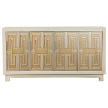 Load image into Gallery viewer, Voula Rectangular 4-door Accent Cabinet White and Gold image
