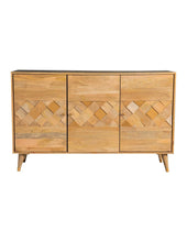 Load image into Gallery viewer, Alyssum Checkered Pattern 3-door Accent Cabinet Natural image
