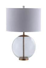 Load image into Gallery viewer, Kenny Drum Shade Table Lamp with Glass Base White
