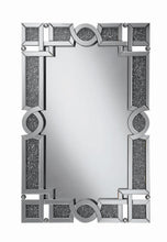 Load image into Gallery viewer, Jackie Interlocking Wall Mirror with Iridescent Panels and Beads Silver image
