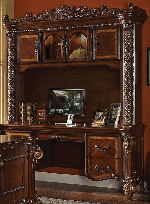 Acme Vendome Bookcase with Intricate Carving Design in Cherry 92128 image