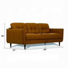 Load image into Gallery viewer, Radwan Camel Leather Sofa
