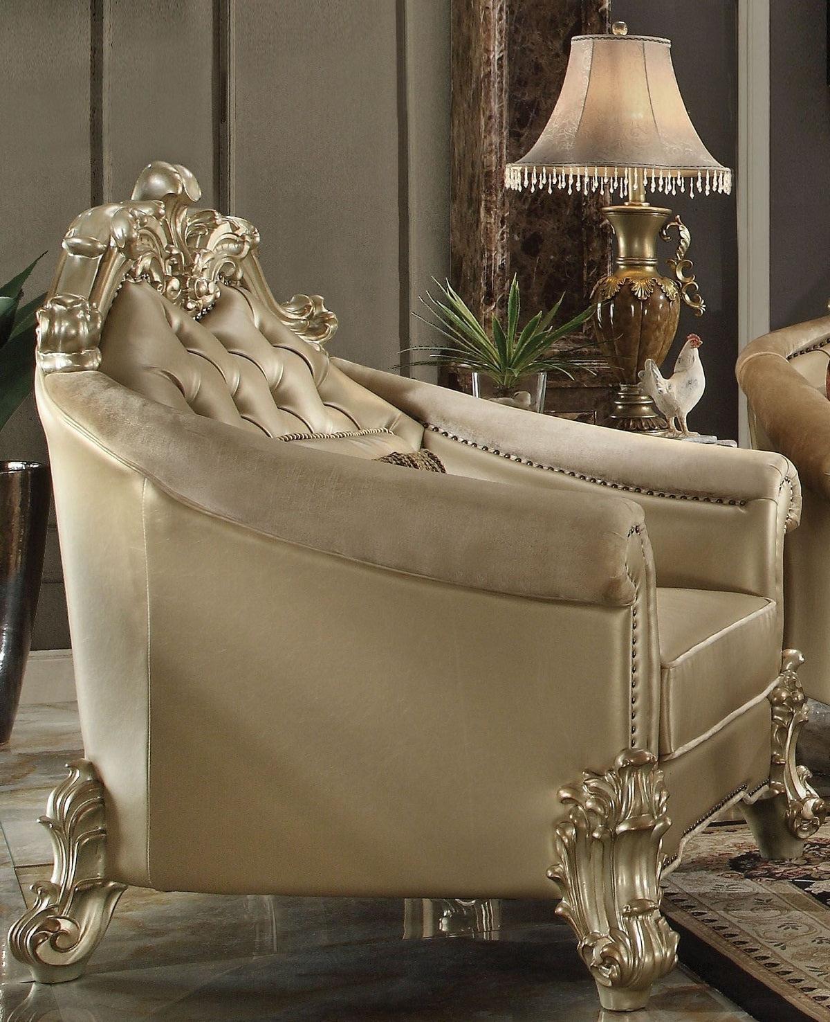 Acme Dresden Living Room Chair in Gold Patina 53122 image