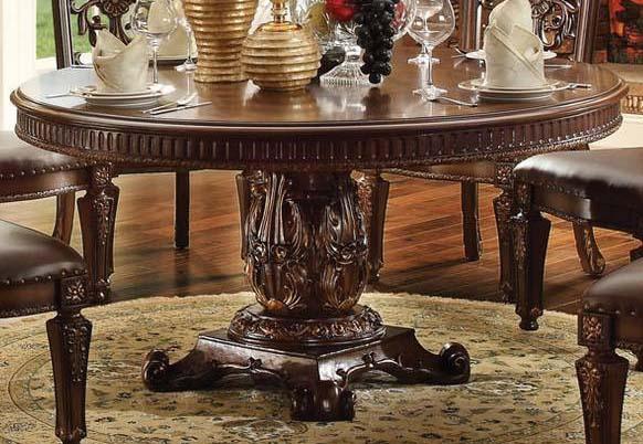 Acme Vendome Single Pedestal Round Dining Table with 60